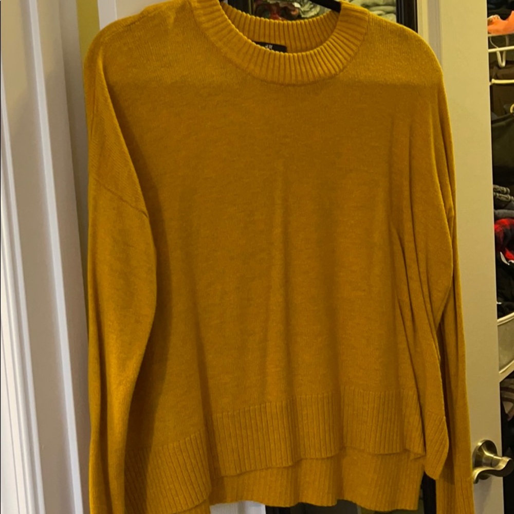 Yellow pullover sweater